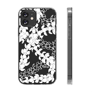 Puakenikeni Curvilinear Lei iPhone 17 Clear Phone Case: Hawaiian Flower Art/Floral Silhouette and Lineart/ Hand Illustrated Design Bild 6