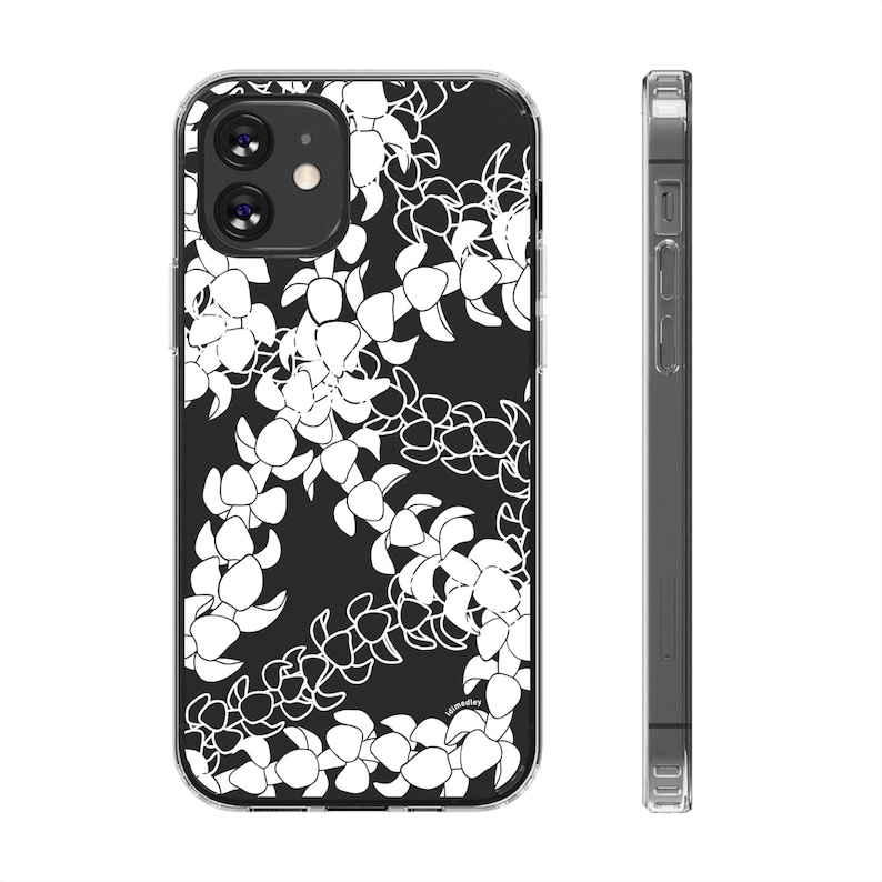 Puakenikeni Curvilinear Lei iPhone 17 Clear Phone Case: Hawaiian Flower Art/Floral Silhouette and Lineart/ Hand Illustrated Design Bild 6