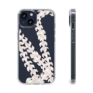 Puakenikeni Flower Lei Clear Phone Case: Slim Profile