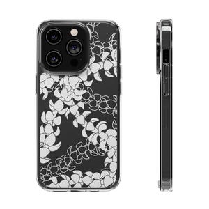 Puakenikeni Curvilinear Lei iPhone 17 Clear Phone Case: Hawaiian Flower Art/Floral Silhouette and Lineart/ Hand Illustrated Design Bild 3