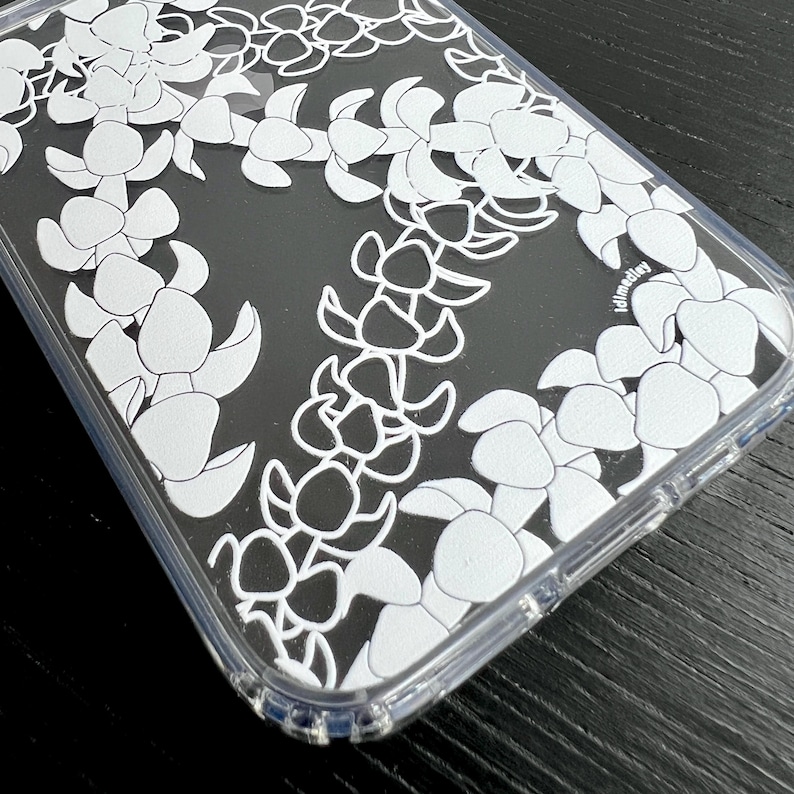 Puakenikeni Curvilinear Lei iPhone 17 Clear Phone Case: Hawaiian Flower Art/Floral Silhouette and Lineart/ Hand Illustrated Design Bild 10