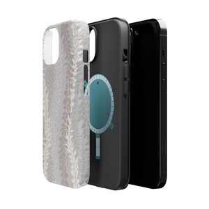 MagSafe White Ginger Lei iPhone 17 Case | Dual Layer Hawaiian Floral Phone Cover | Hand Illustrated Tropical Design image 4