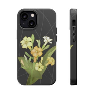 Puakenikeni Flower iPhone Case: MagSafe Compatible, Hawaiian Floral Design