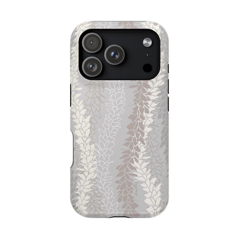 MagSafe White Ginger Lei iPhone 17 Case | Dual Layer Hawaiian Floral Phone Cover | Hand Illustrated Tropical Design image 18