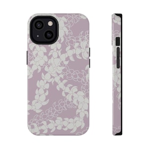Puakenikeni Lei (Pinky Periwinkle) iPhone Case: Durable Dual Layer Protection