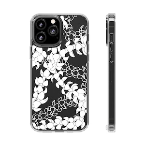 Puakenikeni Curvilinear Lei iPhone 17 Clear Phone Case: Hawaiian Flower Art/Floral Silhouette and Lineart/ Hand Illustrated Design Bild 5