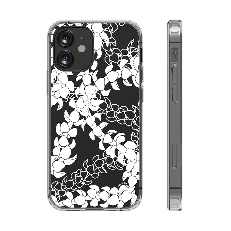 Puakenikeni Curvilinear Lei iPhone 17 Clear Phone Case: Hawaiian Flower Art/Floral Silhouette and Lineart/ Hand Illustrated Design Bild 7