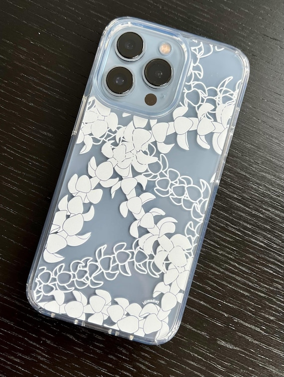 Puakenikeni Curvilinear Lei iPhone 17 Clear Phone Case: Hawaiian Flower Art/Floral Silhouette and Lineart/ Hand Illustrated Design