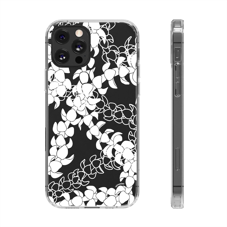 Puakenikeni Curvilinear Lei iPhone 17 Clear Phone Case: Hawaiian Flower Art/Floral Silhouette and Lineart/ Hand Illustrated Design Bild 8