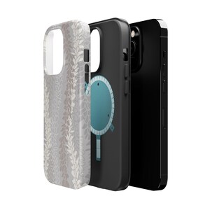 MagSafe White Ginger Lei iPhone 17 Case | Dual Layer Hawaiian Floral Phone Cover | Hand Illustrated Tropical Design image 6