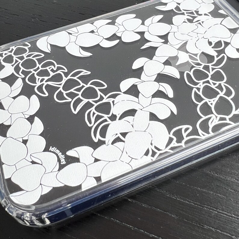 Puakenikeni Curvilinear Lei iPhone 17 Clear Phone Case: Hawaiian Flower Art/Floral Silhouette and Lineart/ Hand Illustrated Design Bild 9