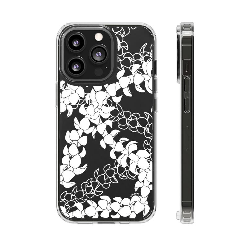 Puakenikeni Curvilinear Lei iPhone 17 Clear Phone Case: Hawaiian Flower Art/Floral Silhouette and Lineart/ Hand Illustrated Design Bild 4