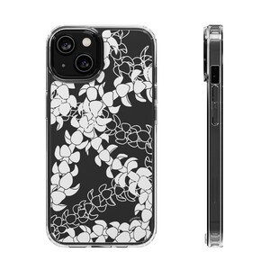 Puakenikeni Curvilinear Lei iPhone 17 Clear Phone Case: Hawaiian Flower Art/Floral Silhouette and Lineart/ Hand Illustrated Design Bild 2