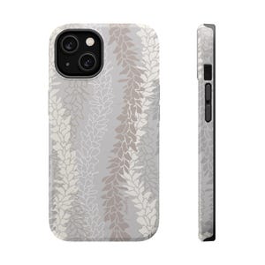 MagSafe White Ginger Lei iPhone 17 Case | Dual Layer Hawaiian Floral Phone Cover | Hand Illustrated Tropical Design