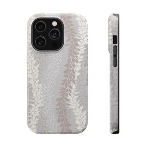 MagSafe White Ginger Lei iPhone 17 Case | Dual Layer Hawaiian Floral Phone Cover | Hand Illustrated Tropical Design image 5
