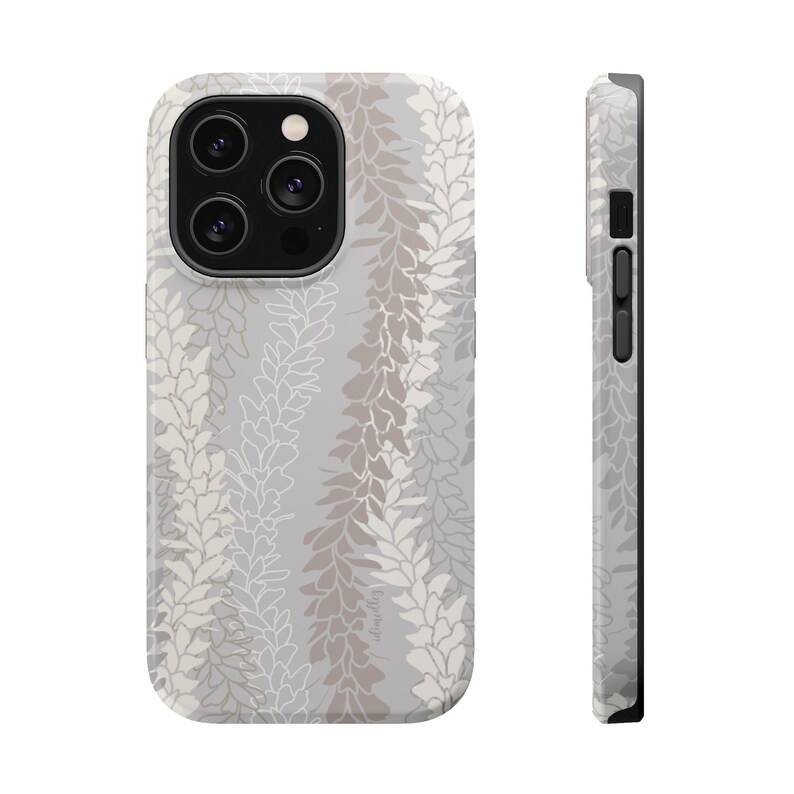MagSafe White Ginger Lei iPhone 17 Case | Dual Layer Hawaiian Floral Phone Cover | Hand Illustrated Tropical Design image 5