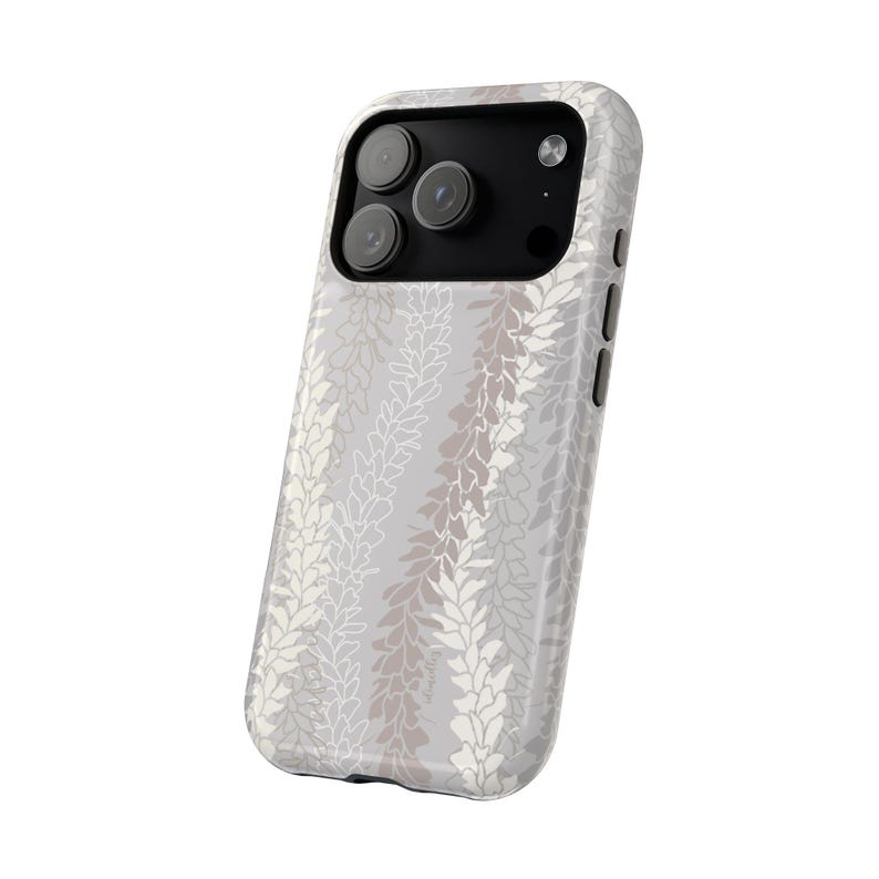 MagSafe White Ginger Lei iPhone 17 Case | Dual Layer Hawaiian Floral Phone Cover | Hand Illustrated Tropical Design image 19