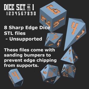 Master Dice Digital STL File Download for 3d printing - Dice Set #1 Unsupported