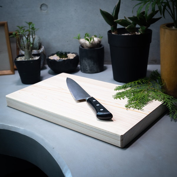 Hinoki cypress Wooden Cutting Board | Single Plate Cutting Board | Thickness 3cm / 1.18inch