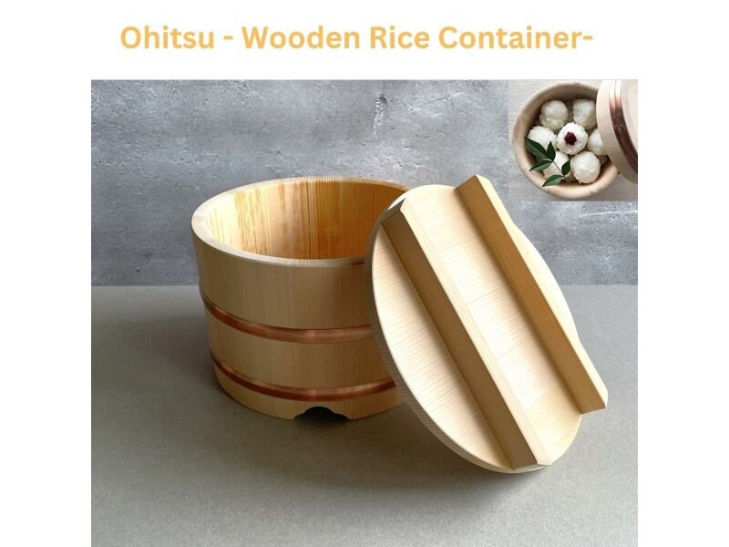 Japanese Wooden Rice Container Made of Natural Cypress Sawara Etsy