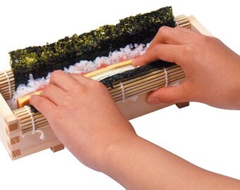 Authentic Hinoki Wood Futomaki Sushi Kit - Easy to Use