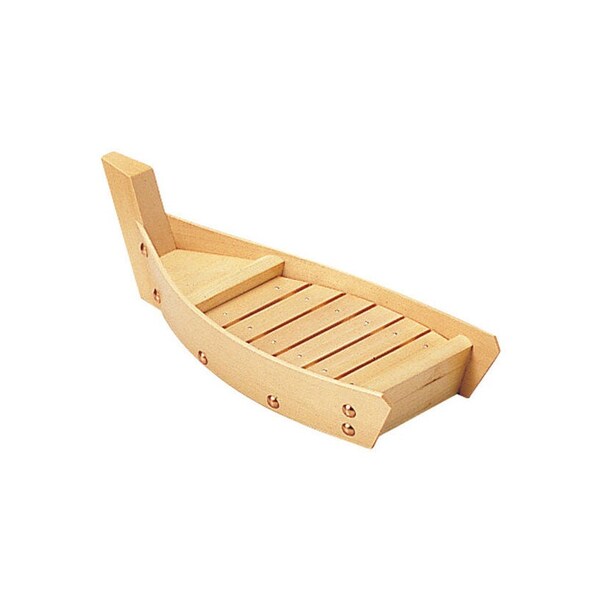 Wooden sushi and sashimi serving boat serving tray