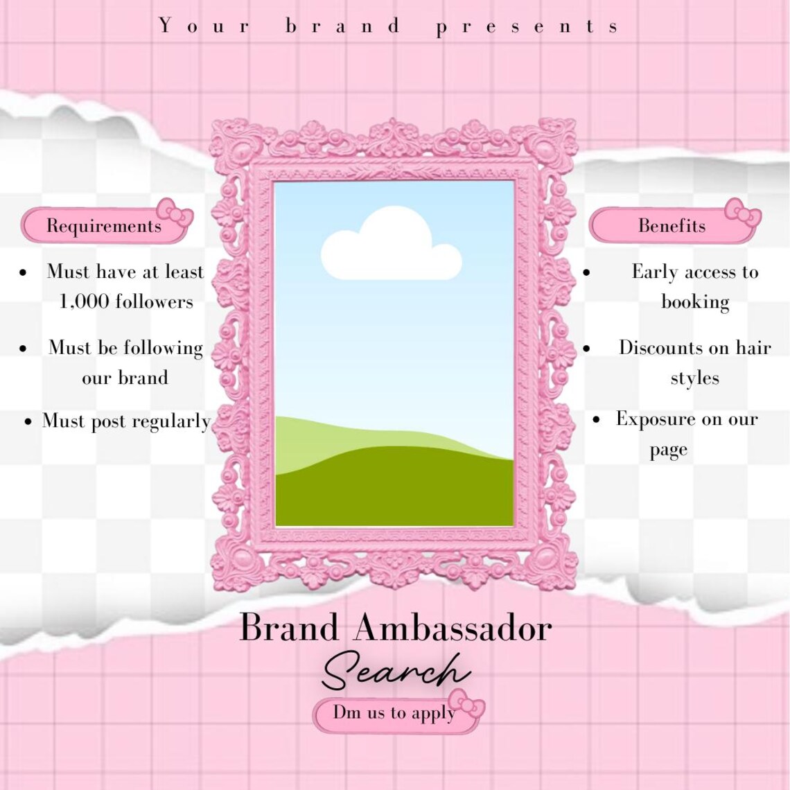 Brand Ambassador Search Instagram Template | Canva Editable Social ...