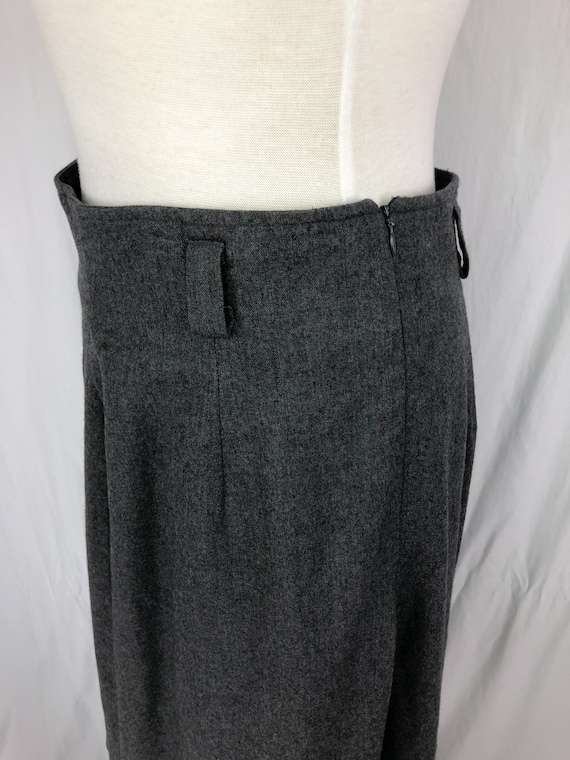Vintage 70s Wool Skirt M/L | Midi Gray Wool Skirt… - image 4