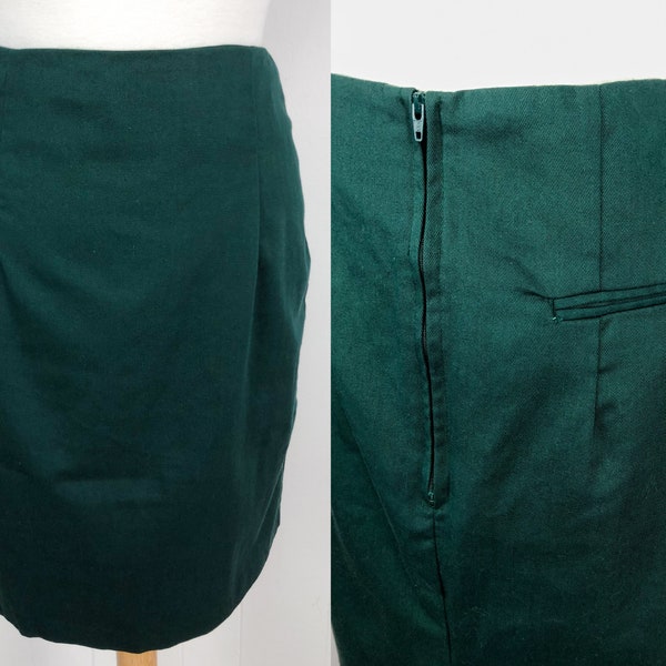 Vintage Green Skirt S/M | Forest Green Miniskirt | Academia Skirt | Dark Womenswear Skirt | Simple Pocket Skirt | Fairycore Skirt | School