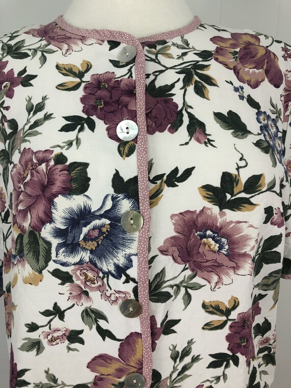 70s Vintage Floral Top L | Cottagecore Floral Top… - image 3