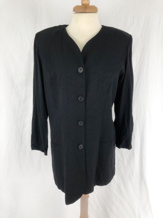 Vintage Black Tunic L/M | Vintage Gothic Blazer |… - image 2