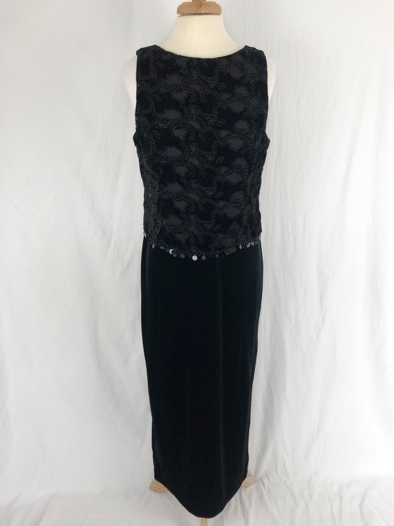 Sparkly Whimsigoth Dress L/M | Long Black Velvet … - image 3