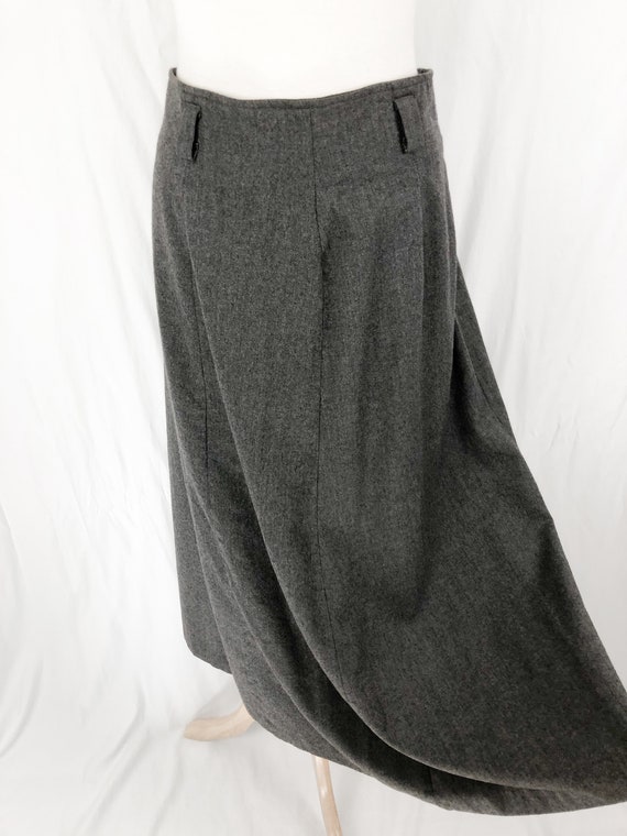 Vintage 70s Wool Skirt M/L | Midi Gray Wool Skirt… - image 6