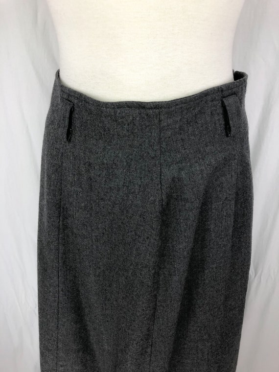 Vintage 70s Wool Skirt M/L | Midi Gray Wool Skirt… - image 9