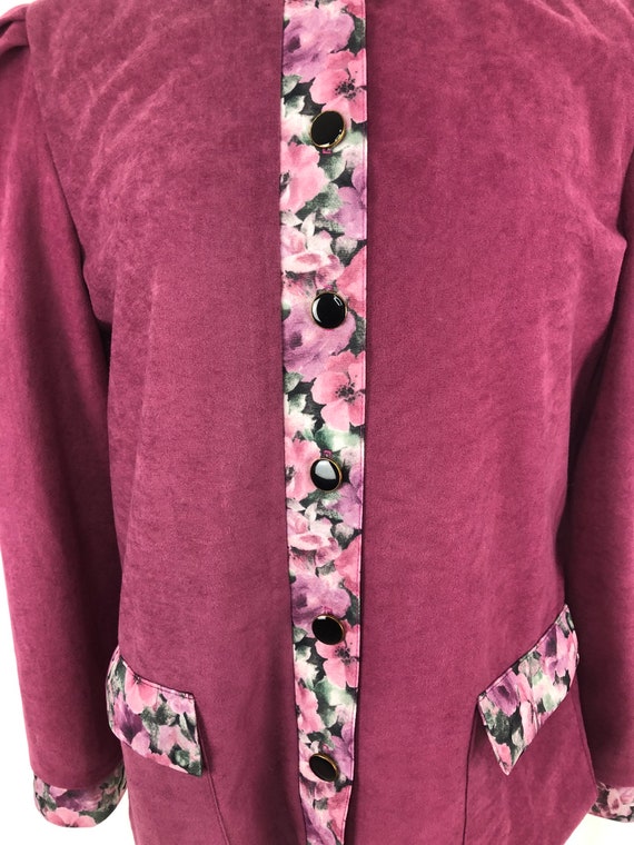 Vintage Floral Blazer L | Light Soft Pink Blazer … - image 3