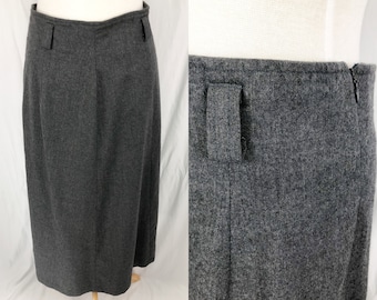 Vintage 70s Wool Skirt M/L | Midi Gray Wool Skirt | Winter Maxi Skirt | Librarian Skirt | Academia Wool Skirt | Natural Womenswear