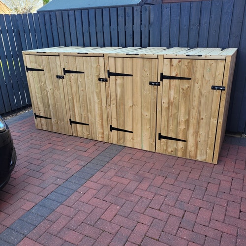 Wooden Wheelie Bin Store Outdoor Garden Dustbin Waste Etsy UK