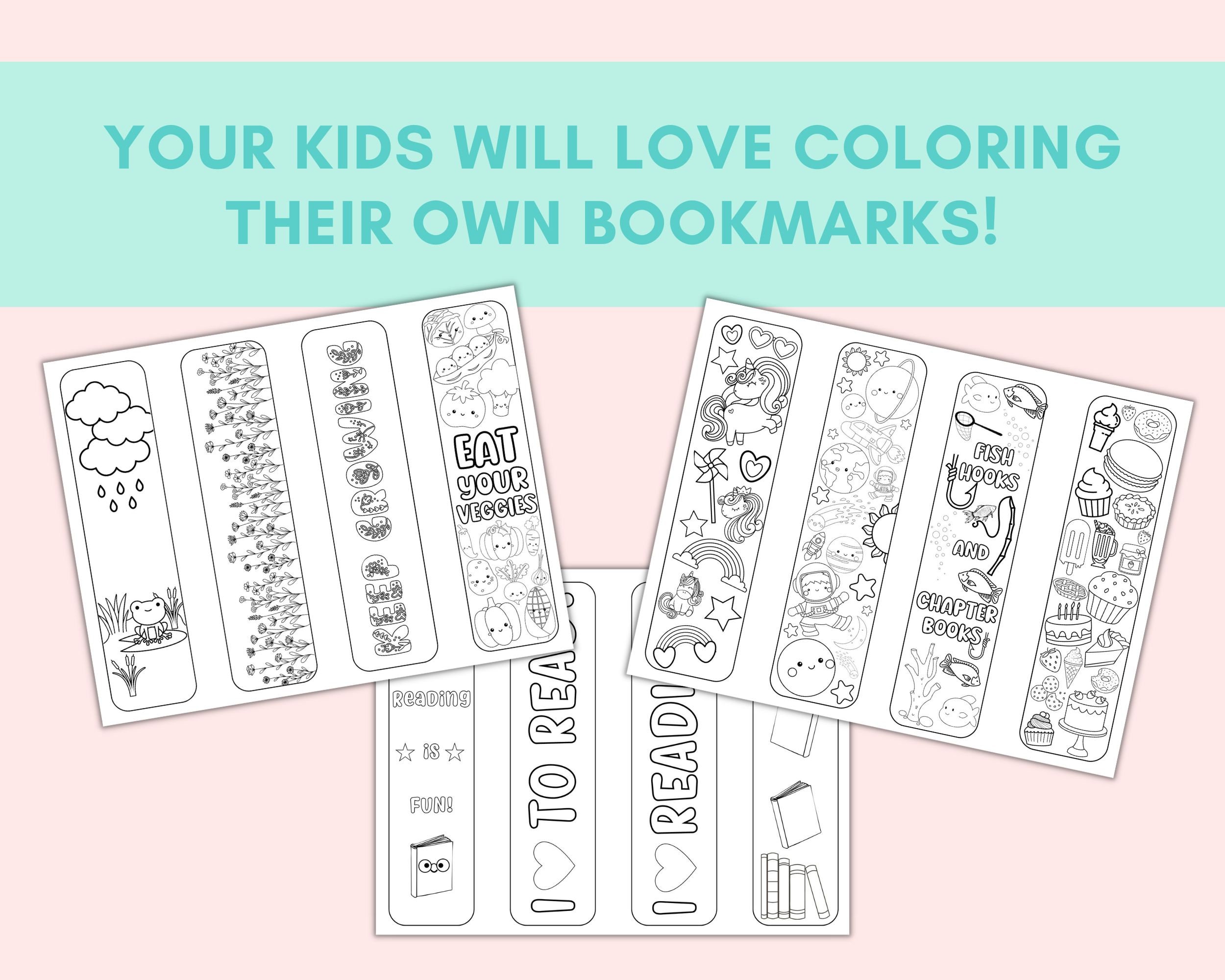 20 Printable Bookmarks for Kids to Color Library Activity for Kids ...