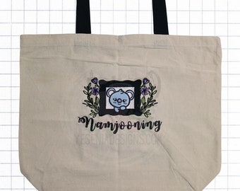 Namjooning Floral Koala Embroidered BTS Army Tote Bag - Christmas Gift