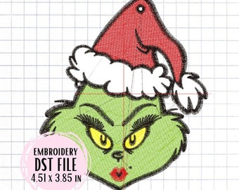 DST Embroidery File - Christmas Mrs. Mean One Lashes