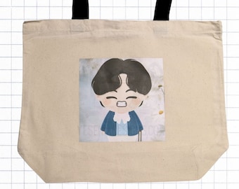 V Vintage Flowers Books - Army Tote Bag - regency- romance - love me again - layover - Christmas Gift - Birthday Gift - Kim Tae-hyung