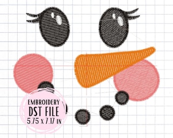 DST Embroidery File - Christmas Snowman Lashes
