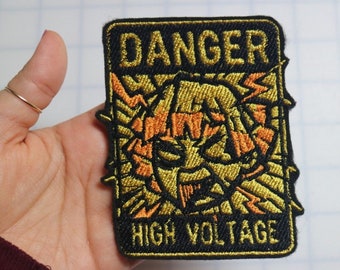 Danger High Voltage Anime Iron-on Embroidery Patch