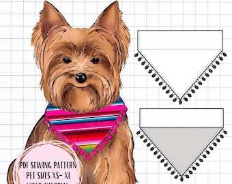 PDF Dog Collar Bandana Sewing Pattern Sizes XS-XL