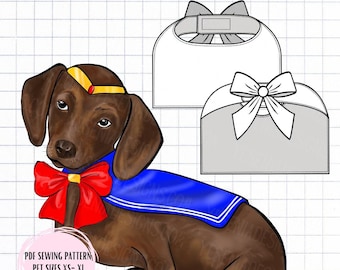 PDF Sailor Dog Bandana Sewing Pattern Sizes XS-XL - Halloween Costume