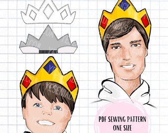 PDF King Ghost Crown & Face Applique ONLY Sewing Pattern