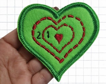 Mean one Heart Grew Sew-on Embroidery Appliqué Patch