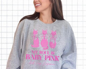 My soul is baby pink and very expensive sweater - coquette - bows - kitties - kitten