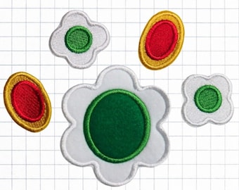 Princess Flower Sew-on Embroidery Appliqué Patch set - Daisy Peach