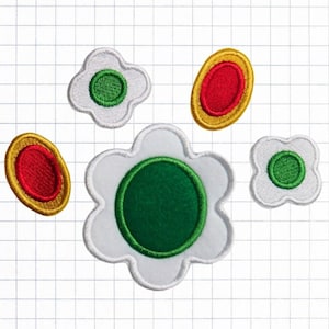 Princess Flower Sew-on Embroidery Appliqué Patch set - Daisy Peach